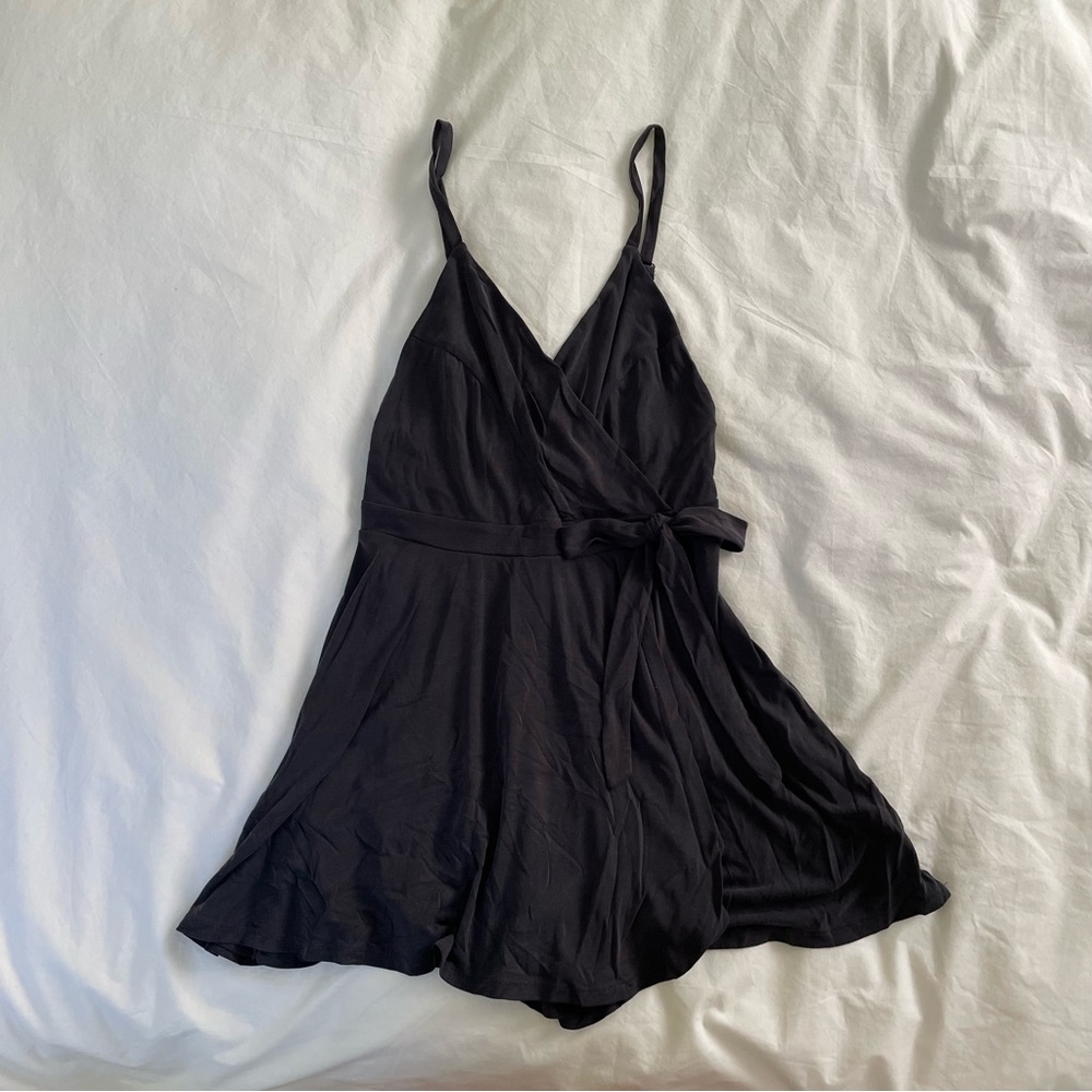Kimchi Blue Navy Romper Dress with Wrap Design